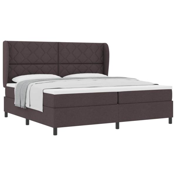 Boxspringbett mit Kopfteil Dunkelbraun 200 x 200 cm Stoff