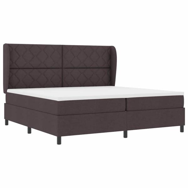 Boxspringbett mit Kopfteil Dunkelbraun 200 x 200 cm Stoff