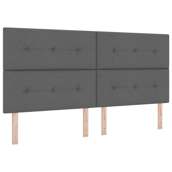 Boxspringbett mit Kopfteil Dunkelgrau 200 x 200 cm Stoff