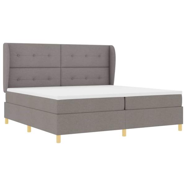 Boxspringbett mit Kopfteil Taupe 200 x 200 cm Stoff