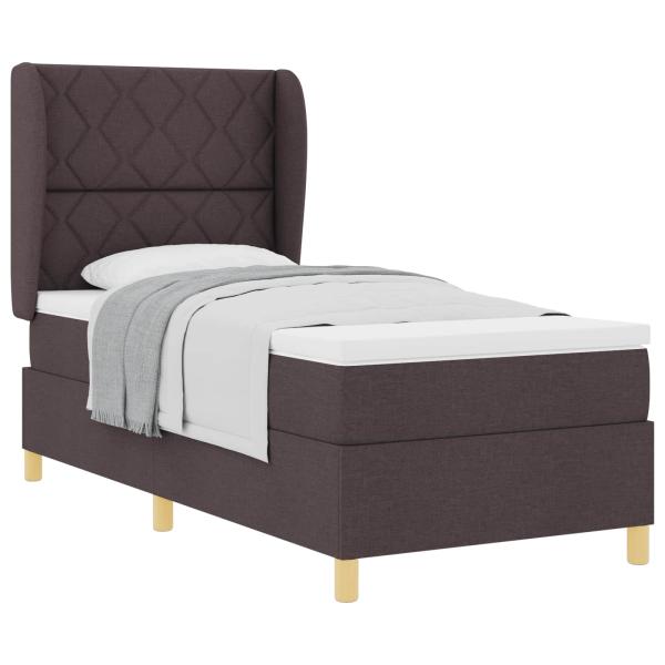 Boxspringbett mit Kopfteil Dunkelbraun 190 x 90 cm Stoff