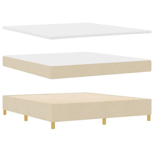 Boxspringbett mit Kopfteil Creme 200 x 180 cm Stoff