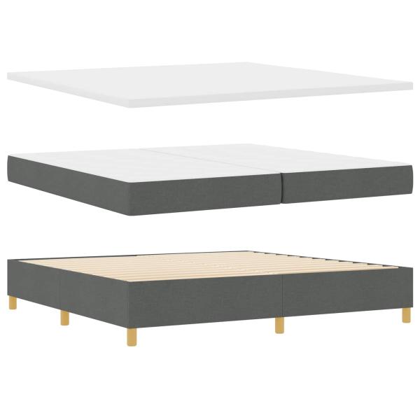 Boxspringbett mit Kopfteil Dunkelgrau 200 x 200 cm Stoff