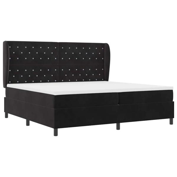 Boxspringbett mit Matratze Schwarz 200 x 200 cm Samt