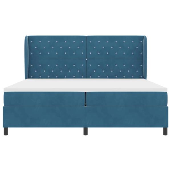 Boxspringbett mit Matratze Dunkelblau 200 x 200 cm Samt