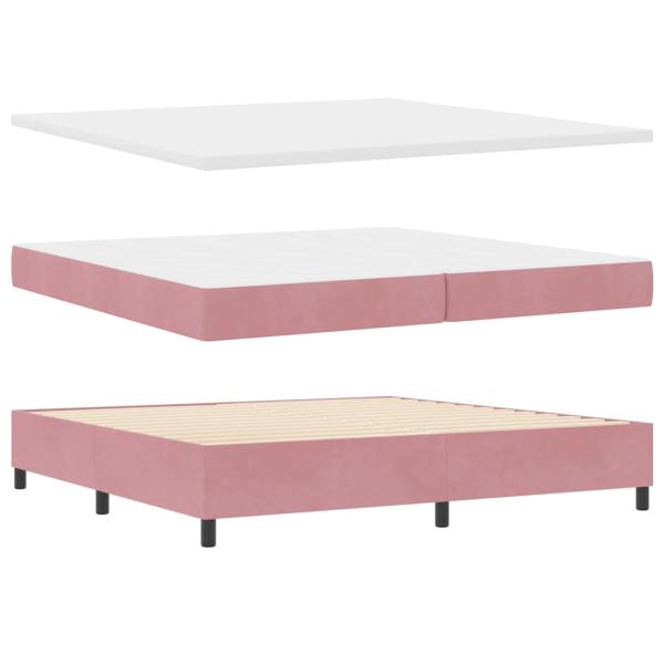 Boxspringbett mit Kopfteil Rosa 200 x 200 cm Samt