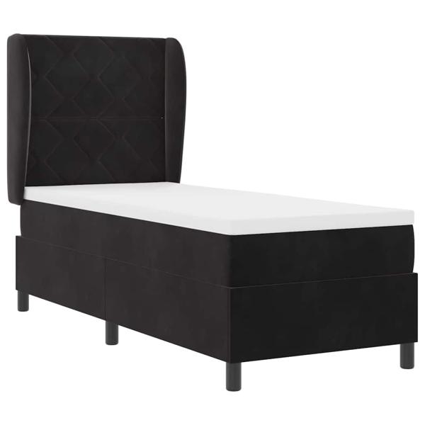 Boxspringbett mit Kopfteil Schwarz 200 x 80 cm Samt
