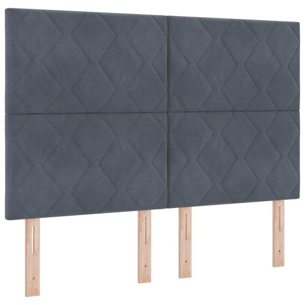 Boxspringbett mit Kopfteil Dunkelgrau 200 x 160 cm Samt