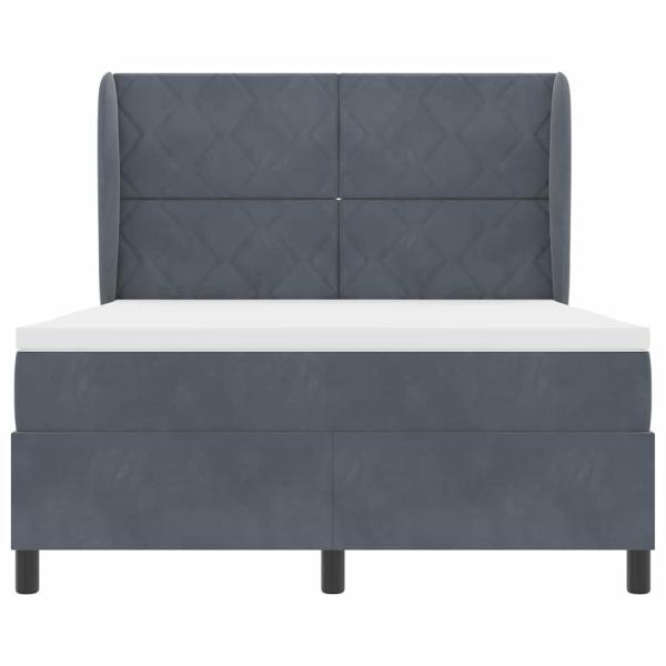 Boxspringbett mit Kopfteil Dunkelgrau 200 x 160 cm Samt