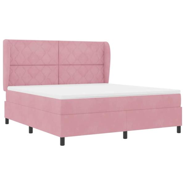 Boxspringbett mit Kopfteil Rosa 200 x 180 cm Samt