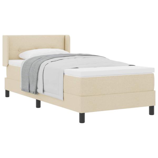 Boxspringbett mit Kopfteil Creme 200 x 100 cm Stoff