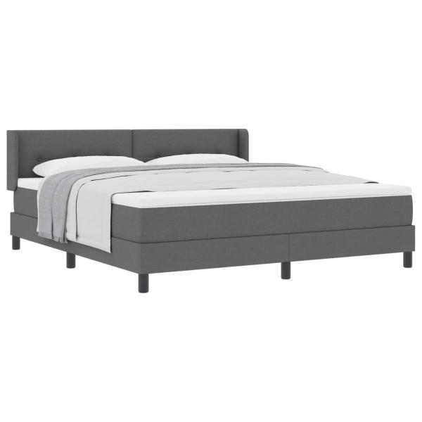 Boxspringbett mit Kopfteil Dunkelgrau 200 x 180 cm Stoff