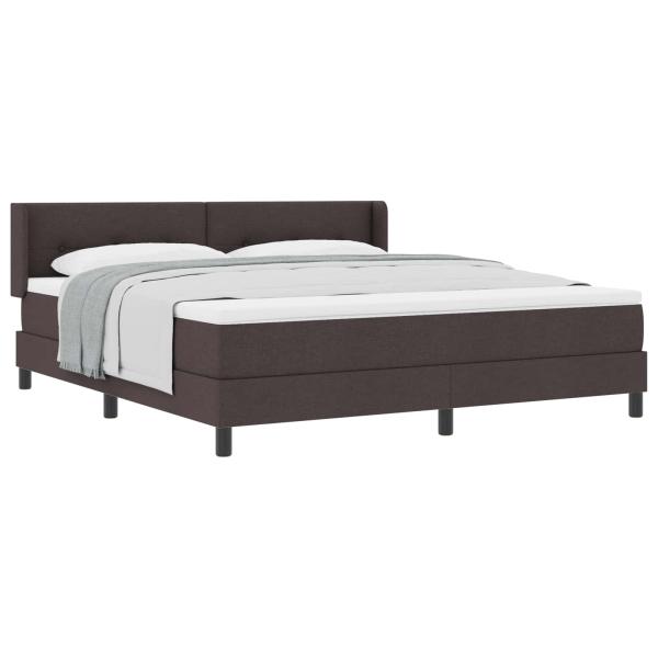 ARDEBO.de - Boxspringbett mit Kopfteil Dunkelbraun 200 x 180 cm Stoff