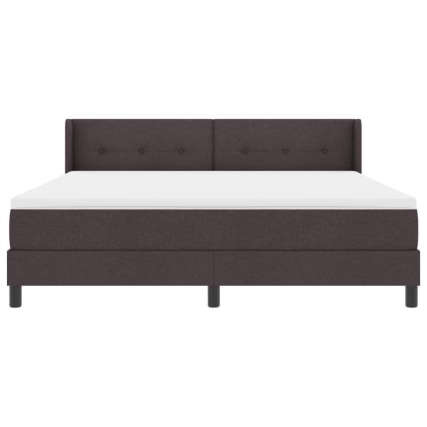 Boxspringbett mit Kopfteil Dunkelbraun 200 x 180 cm Stoff