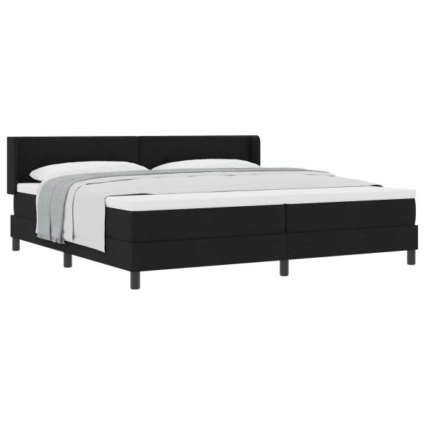 Boxspringbett mit Kopfteil Schwarz 200 x 200 cm Stoff