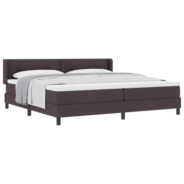 ARDEBO.de - Boxspringbett mit Kopfteil Dunkelbraun 200 x 200 cm Stoff