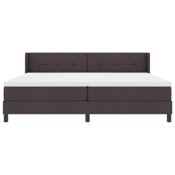 Boxspringbett mit Kopfteil Dunkelbraun 200 x 200 cm Stoff