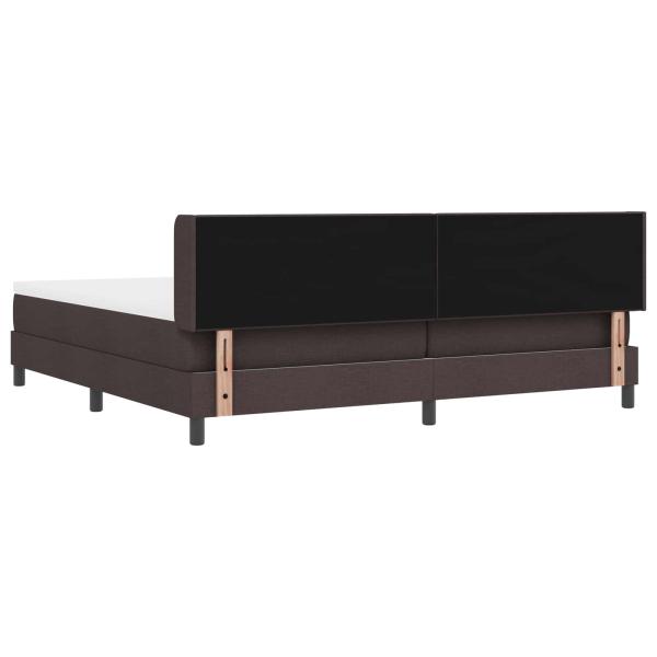 Boxspringbett mit Kopfteil Dunkelbraun 200 x 200 cm Stoff