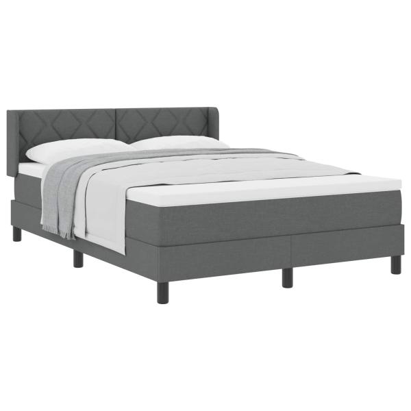 Boxspringbett mit Kopfteil Dunkelgrau 200 x 160 cm Stoff