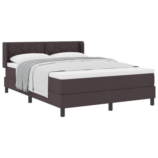 Boxspringbett mit Kopfteil Dunkelbraun 200 x 160 cm Stoff
