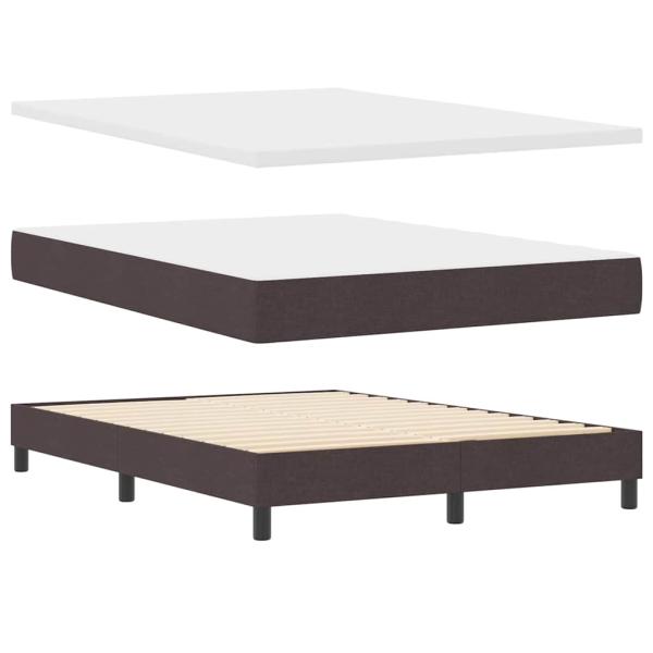 Boxspringbett mit Kopfteil Dunkelbraun 200 x 160 cm Stoff