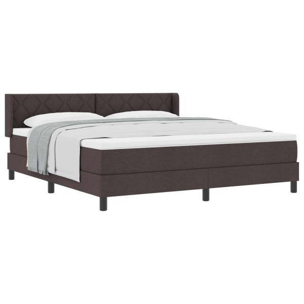 Boxspringbett mit Kopfteil Dunkelbraun 200 x 180 cm Stoff