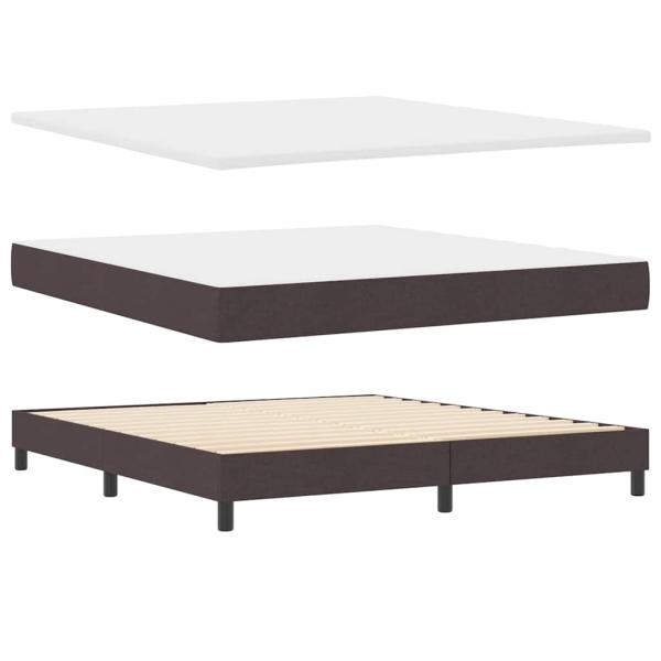 Boxspringbett mit Kopfteil Dunkelbraun 200 x 180 cm Stoff
