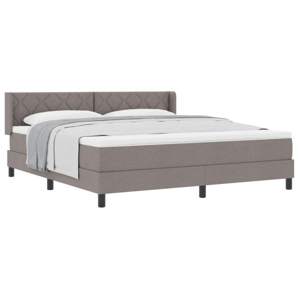 Boxspringbett mit Kopfteil Taupe 200 x 180 cm Stoff