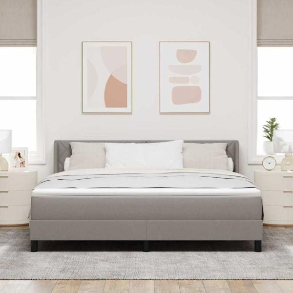 Boxspringbett mit Kopfteil Taupe 200 x 180 cm Stoff