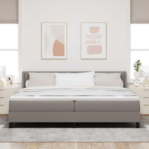 Boxspringbett mit Kopfteil Taupe 200 x 200 cm Stoff