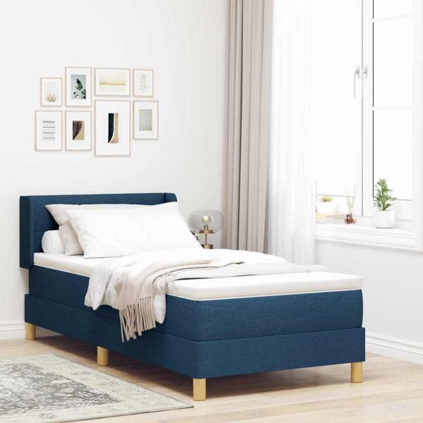 ARDEBO.de - Boxspringbett mit Kopfteil Blau 200 x 80 cm Stoff