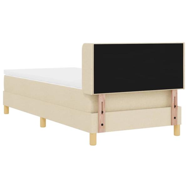 Boxspringbett mit Kopfteil Creme 200 x 100 cm Stoff