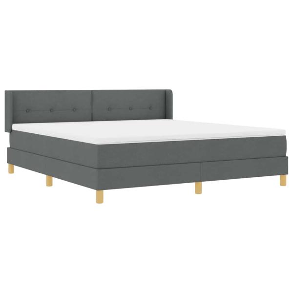 Boxspringbett mit Kopfteil Dunkelgrau 200 x 180 cm Stoff