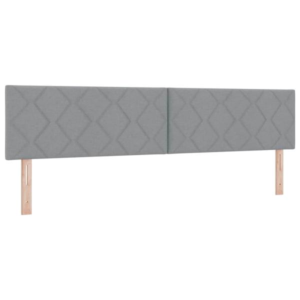Boxspringbett mit Kopfteil Hellgrau 200 x 200 cm Stoff