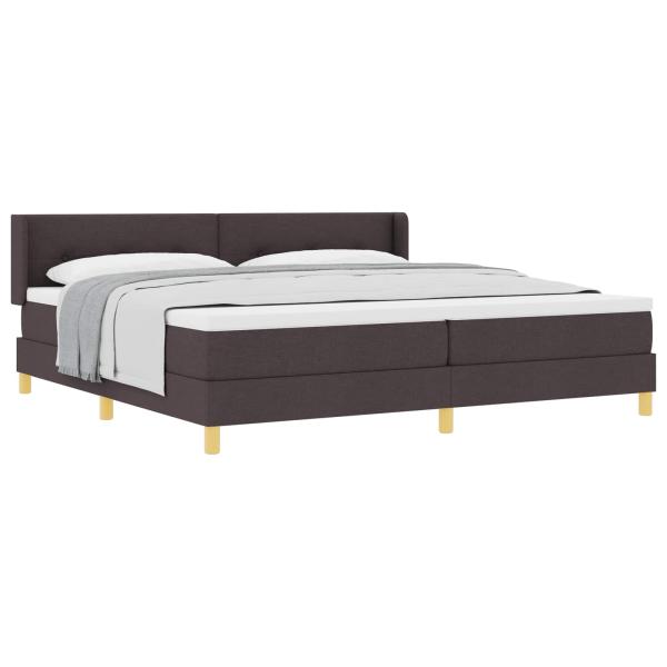 ARDEBO.de - Boxspringbett mit Kopfteil Dunkelbraun 200 x 200 cm Stoff