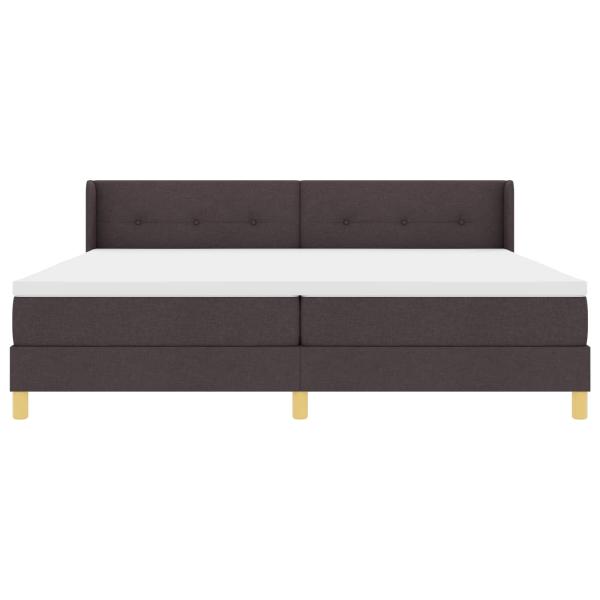 Boxspringbett mit Kopfteil Dunkelbraun 200 x 200 cm Stoff