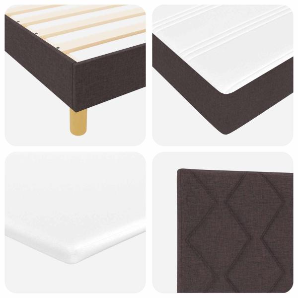 Boxspringbett mit Kopfteil Dunkelbraun 200 x 200 cm Stoff