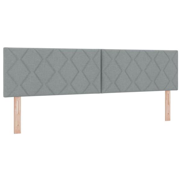 Boxspringbett mit Kopfteil Hellgrau 200 x 180 cm Stoff