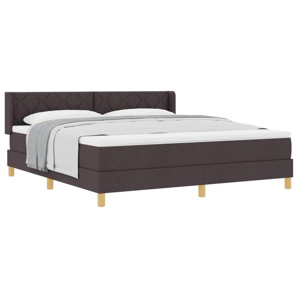 Boxspringbett mit Kopfteil Dunkelbraun 200 x 180 cm Stoff