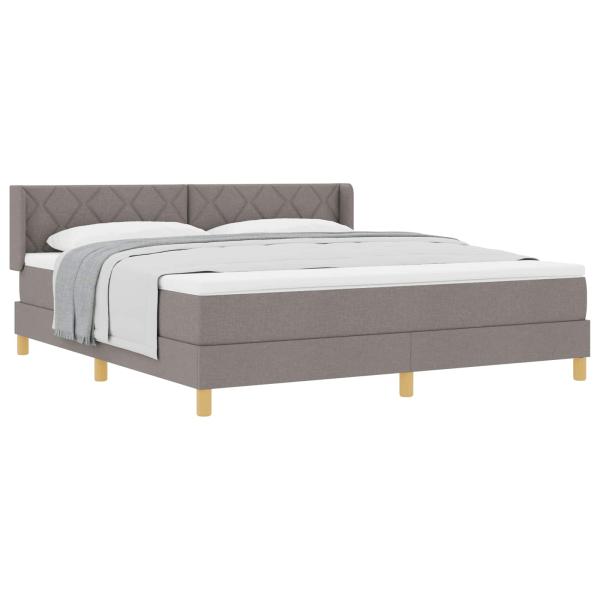 Boxspringbett mit Kopfteil Taupe 200 x 180 cm Stoff