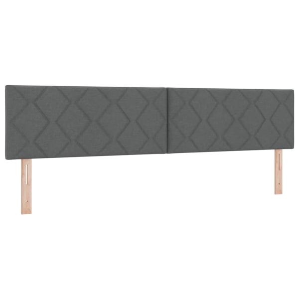 Boxspringbett mit Kopfteil Dunkelgrau 200 x 200 cm Stoff