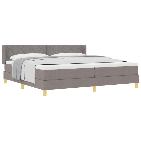 Boxspringbett mit Kopfteil Taupe 200 x 200 cm Stoff