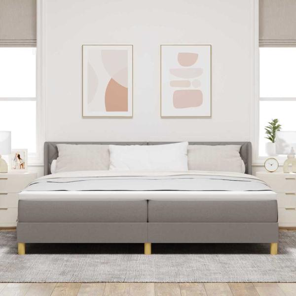 Boxspringbett mit Kopfteil Taupe 200 x 200 cm Stoff
