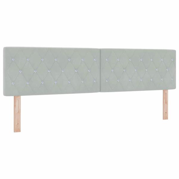 Boxspringbett mit Kopfteil Hellgrau 200 x 180 cm Samt