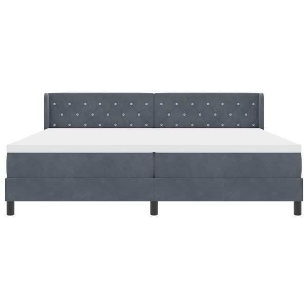 Boxspringbett mit Kopfteil Dunkelgrau 200 x 200 cm Samt