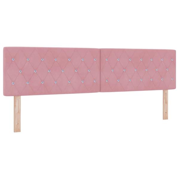 Boxspringbett mit Kopfteil Rosa 200 x 200 cm Samt
