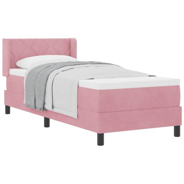 Boxspringbett mit Kopfteil Rosa 200 x 80 cm Samt