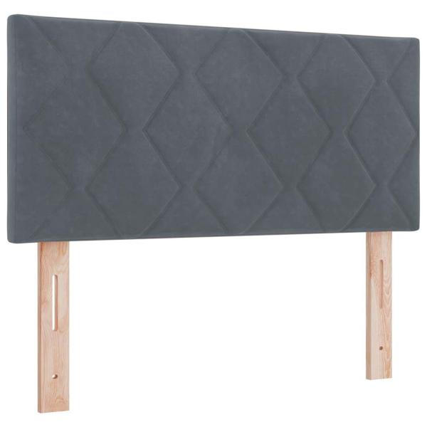 Boxspringbett mit Kopfteil Dunkelgrau 200 x 100 cm Samt