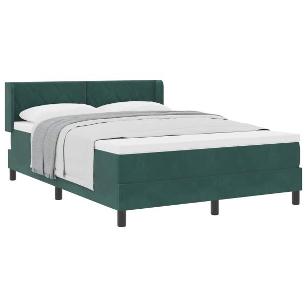 Boxspringbett mit Kopfteil Dunkelgrün 200 x 160 cm Samt