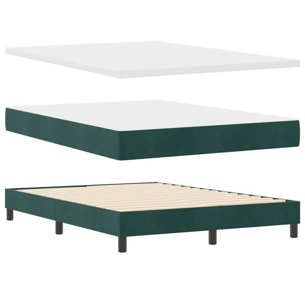 Boxspringbett mit Kopfteil Dunkelgrün 200 x 160 cm Samt